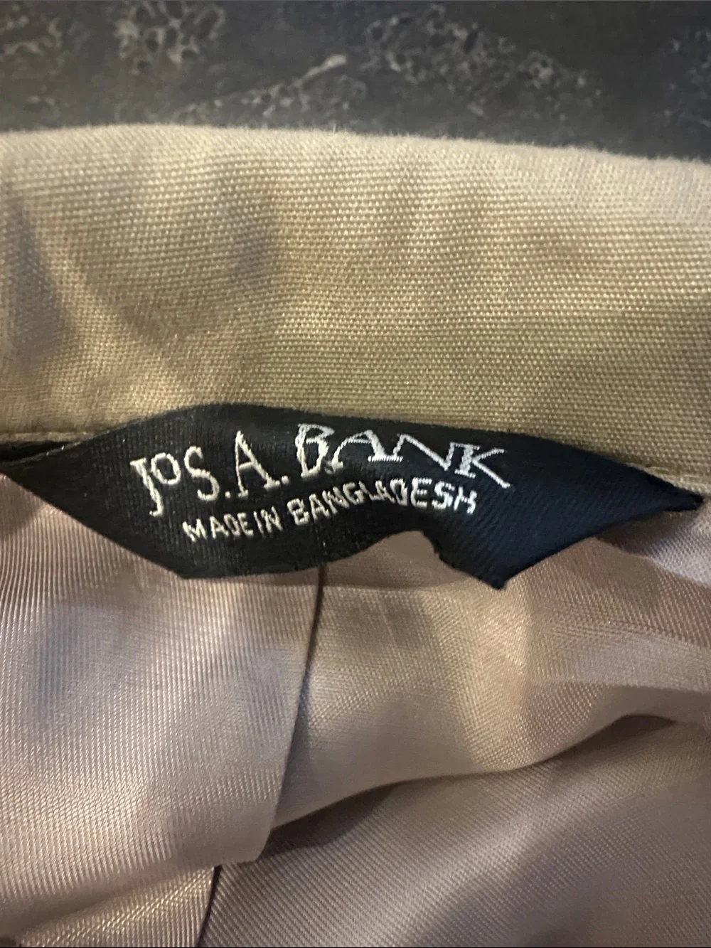 Jos. A. Bank Men's Light Tan suit.